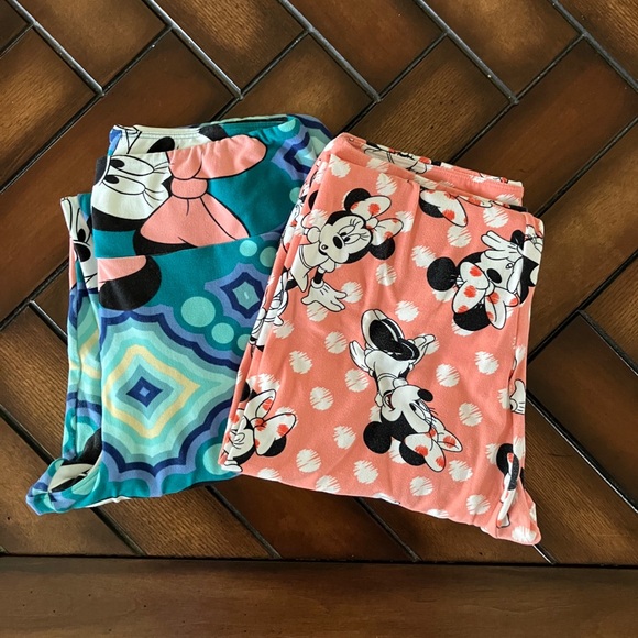 💗The Disney Collection 2 Pair of O/S Leggings Bundle by LuLaRoe 👖 - Picture 1 of 12